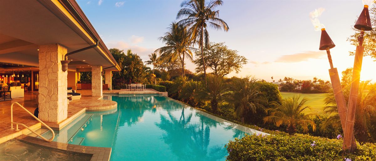 Infinity pool at sunset